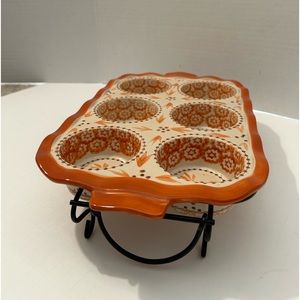 Muffin pan ceramic with rack Temptations brand